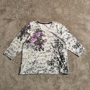 ALIA Y2K STYLE "ROSE" RHINESTONE LONG SLEEVE